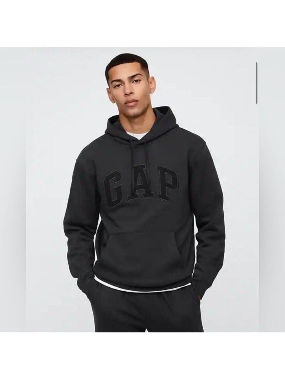 Gap Relaxed Logo Spell-out Iconic Hoodie NWT L Monochromatic Baggy Winter